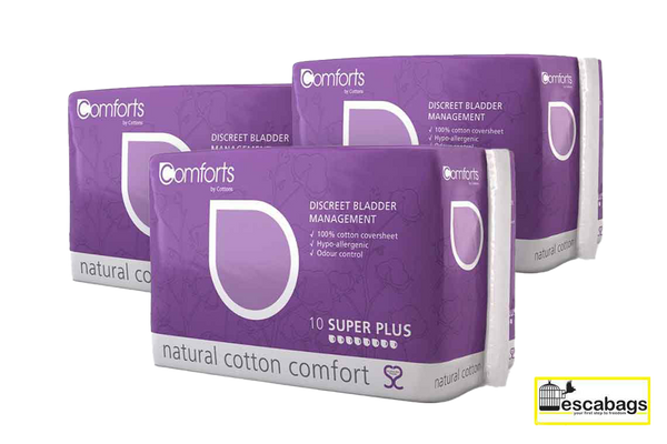Comforts Plus Super Plus Bulk Natural Incontinence Pads For Women
