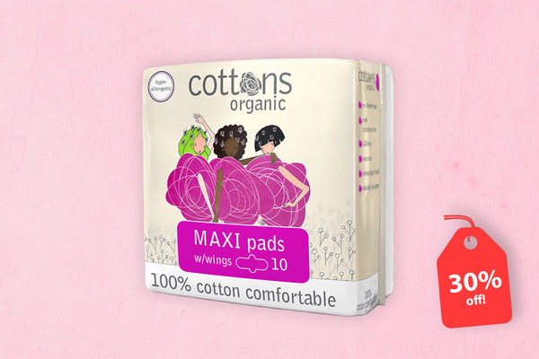 Cottons Organic Maxi Pads with Wings