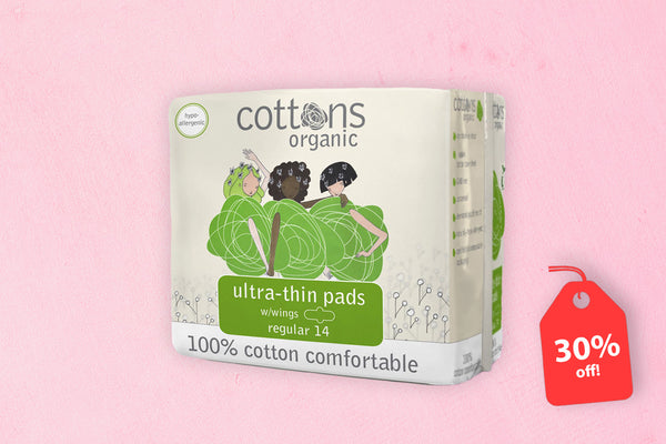 Cottons Organic Ultra Thin Regular Pads with Wings