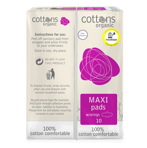 Cottons Organic Maxi Pads with Wings