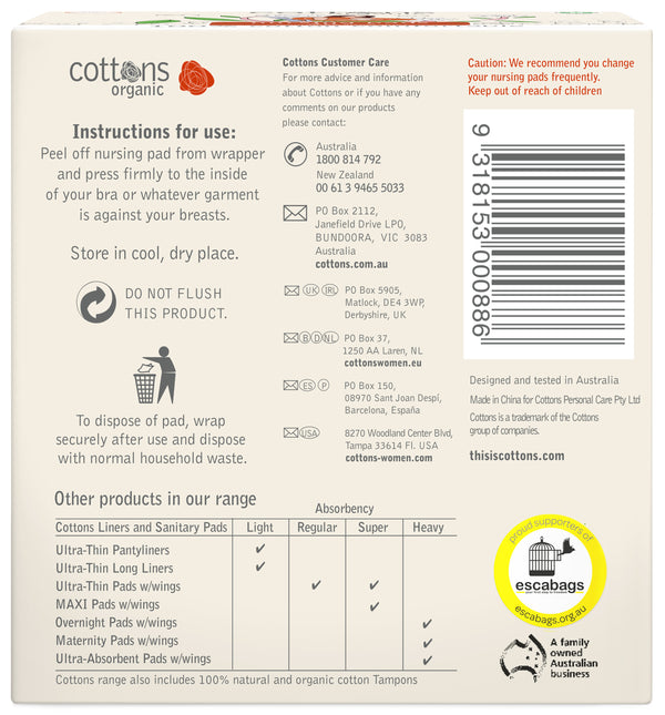 Cottons Organic Nursing Pads