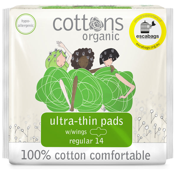 Cottons Organic Ultra Thin Regular Pads with Wings