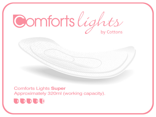 Comforts Lights Super Natural Incontinence Pads For Women 320ml Absorbency