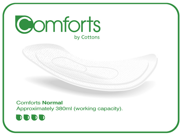 Comforts Plus Natural Incontinence Pads For Women 380ml Absorbency