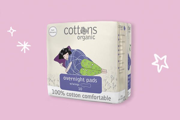 Cottons Organic Overnight Pads with Wings