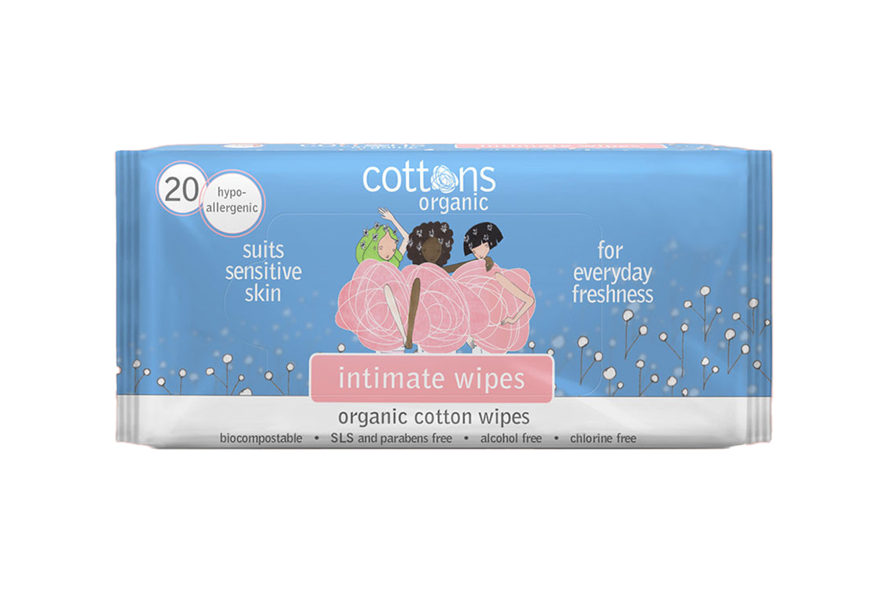 Cottons Organic Intimate Wipes