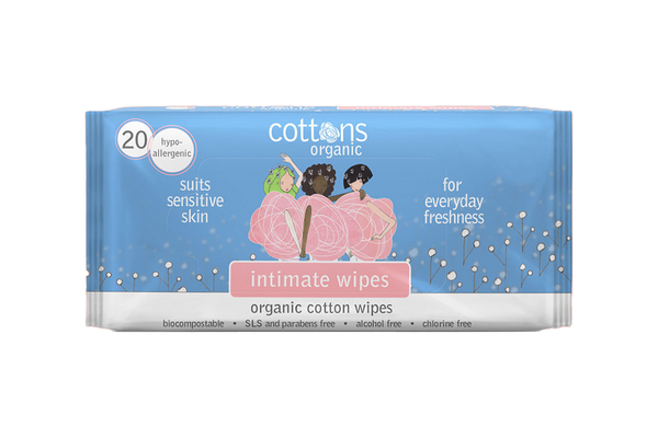 Cottons Organic Intimate Wipes